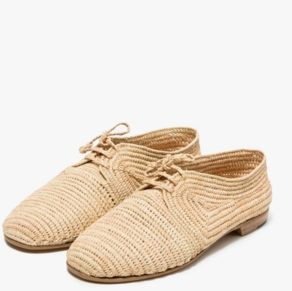 Carrie Forbes Shoes - Carrie Forbes Raffia Woven Tan Shoes 9.5